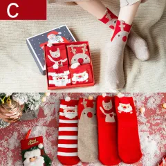Christmas socks ladies tube socks pure cotton autumn and winter stockings - View 1
