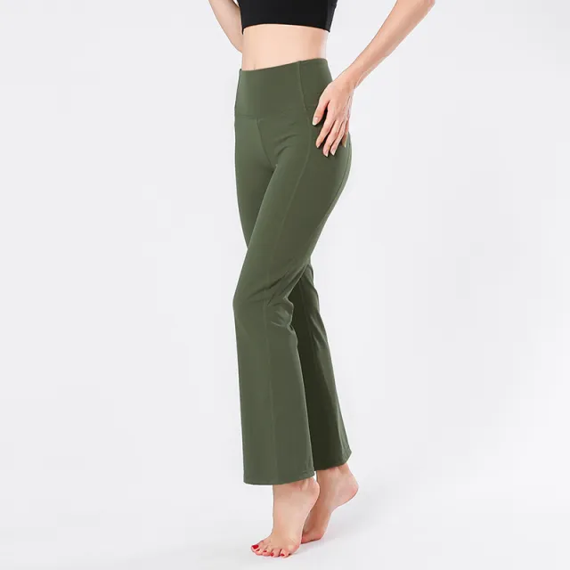New nude yoga pants women dance wide waist weir Green - Shop at LoveMi