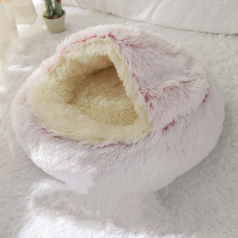 Crystal velvet warm round half-pack cat litter - Plush Pink
