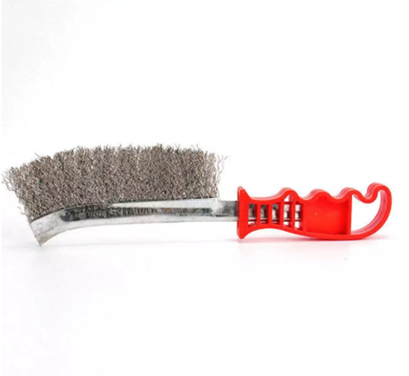 Stainless steel knife brush with plastic handle