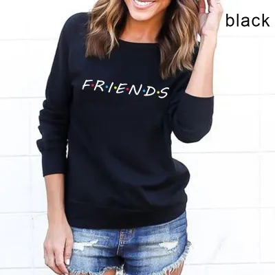 Letter pattern round neck long sleeve plus velvet T Black - Shop at LoveMi