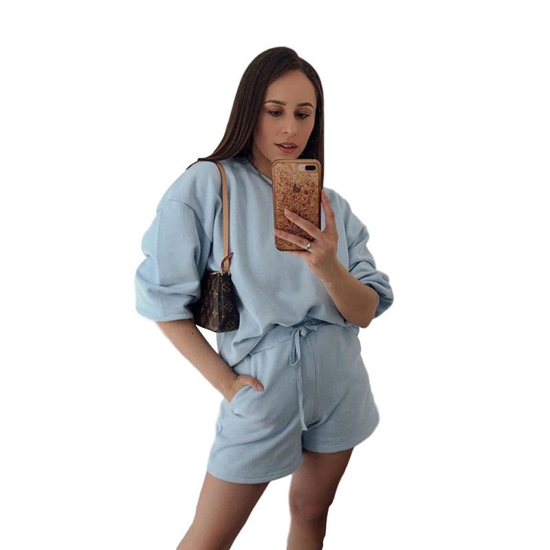 High waist tie slimming shorts suit