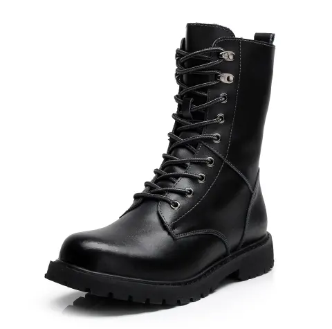 Winter High Top Men's Shoes Leather Military Boots Plus