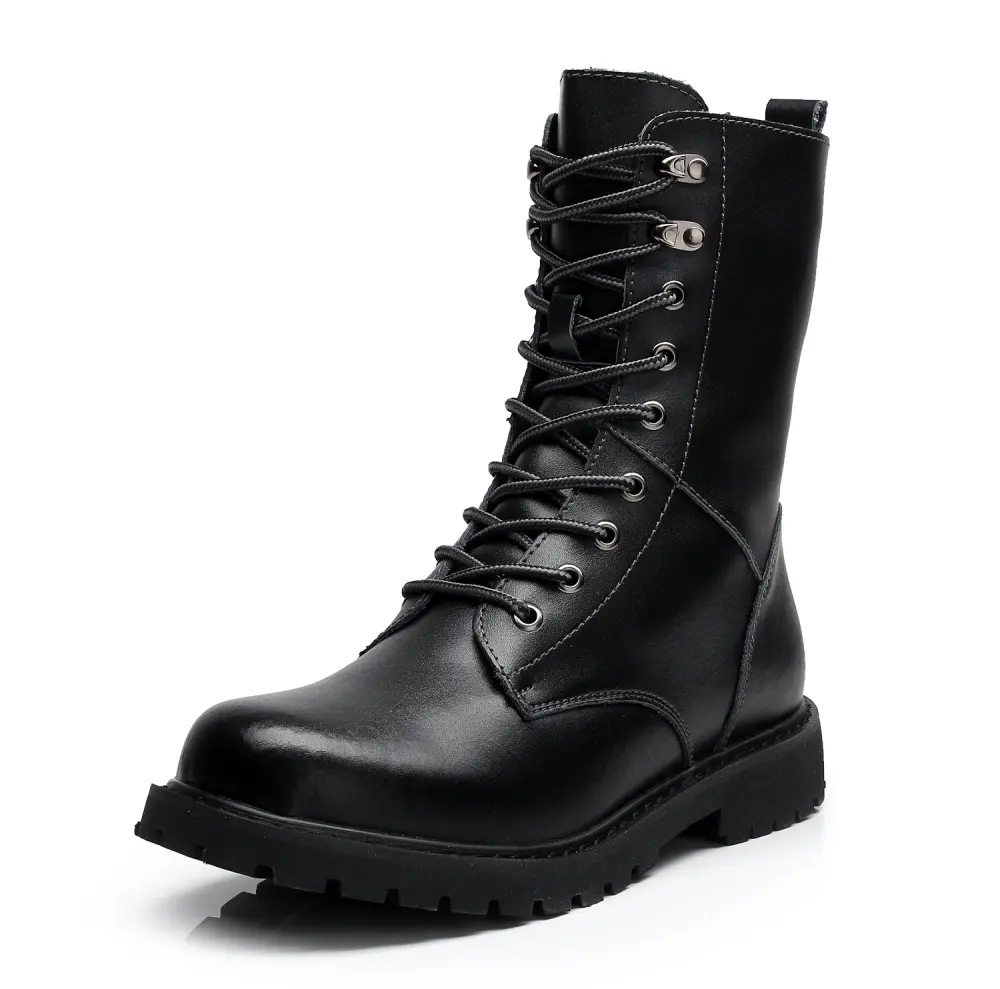 Winter High Top Men's Shoes Leather Military Boots Plus