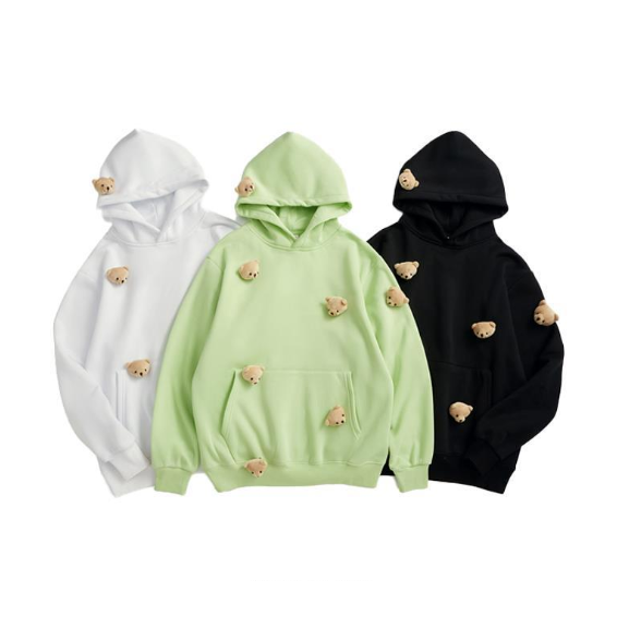 Three-dimensional bear loose sweater men