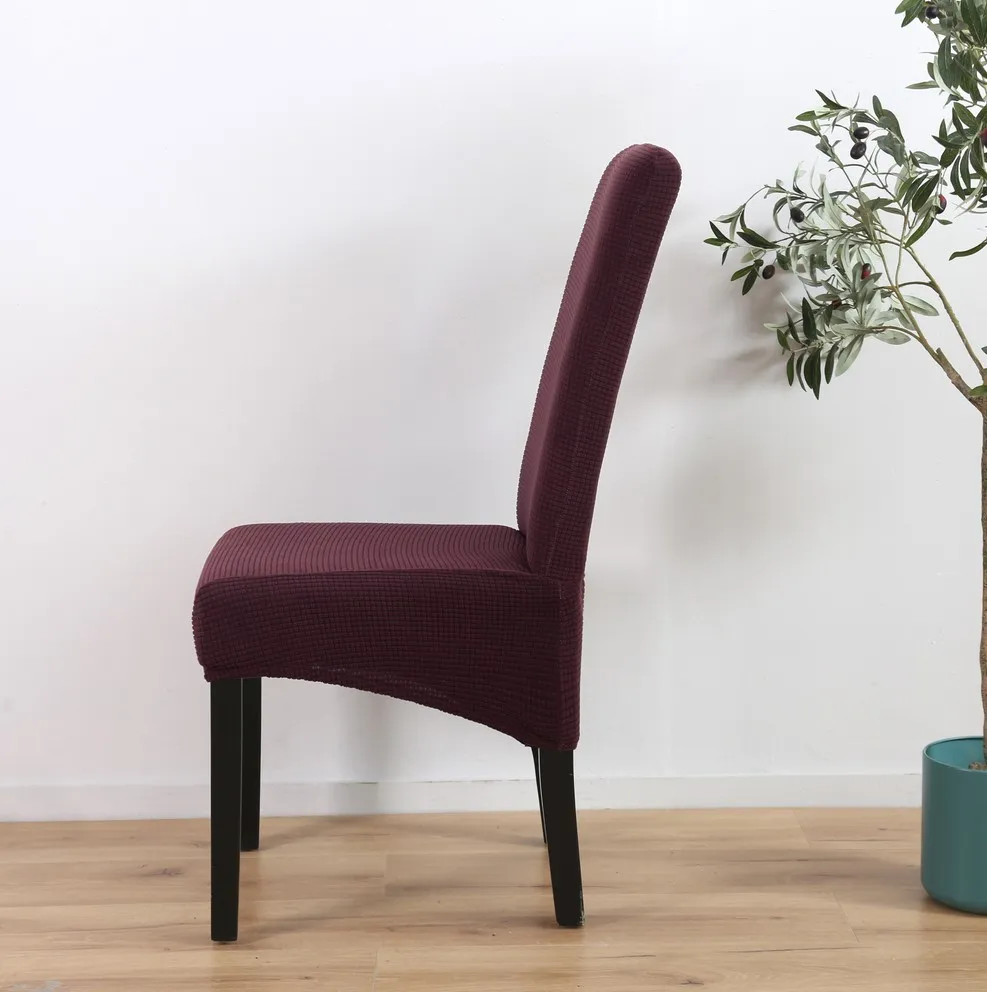 Large slanting knit padded chair cover - Coffee
