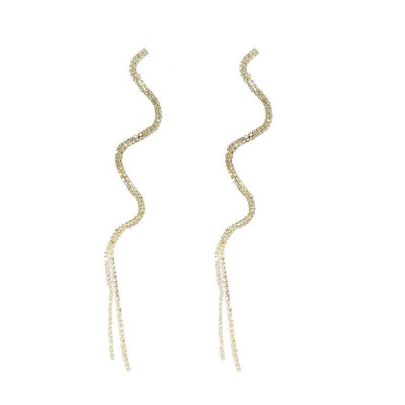 Super flash atmospheric rhinestone earrings