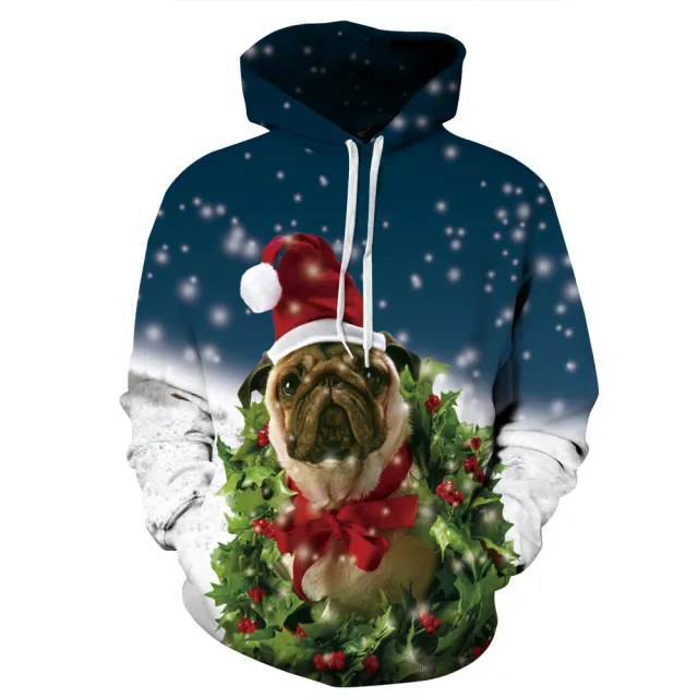 Digital printed hooded loose couple sweater 3 Color - Shop at LoveMi