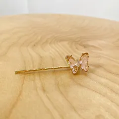 Autumn and winter new style Elf jelly butterfly one word clip hairpin - Pink - View 1
