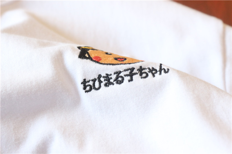 Embroidered vintage short-sleeved T-shirt