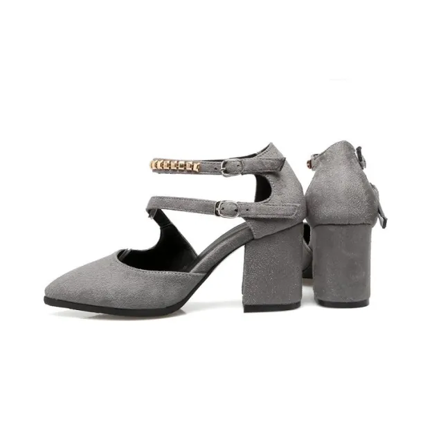 Oversize sandals with chunky heel Grey - Shop at LoveMi