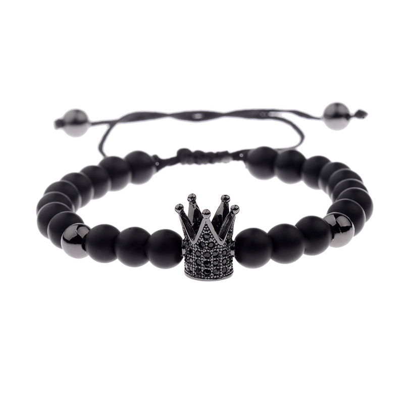 Micro-inlaid crown zircon frosted bracelet