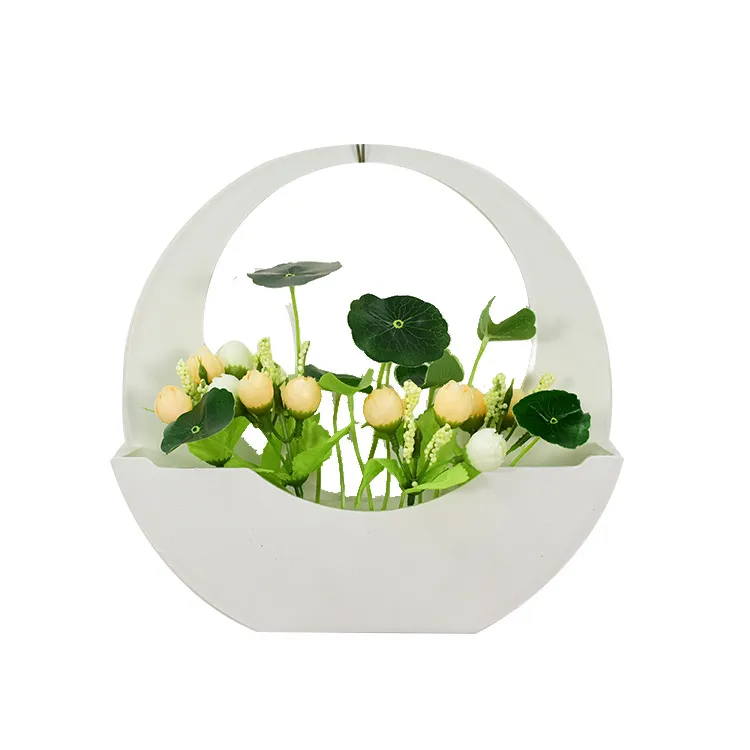 Shopping mall creative pastoral hanging flower basket - White Rose