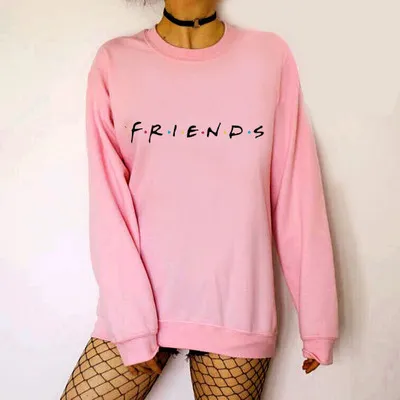 Letter pattern round neck long sleeve plus velvet T Pink - Shop at LoveMi