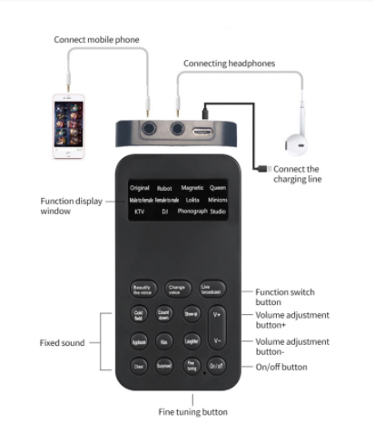 Mini voice changer sound card