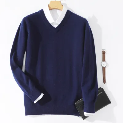 Round Neck  Pure Wool Padded Pullover Sweater