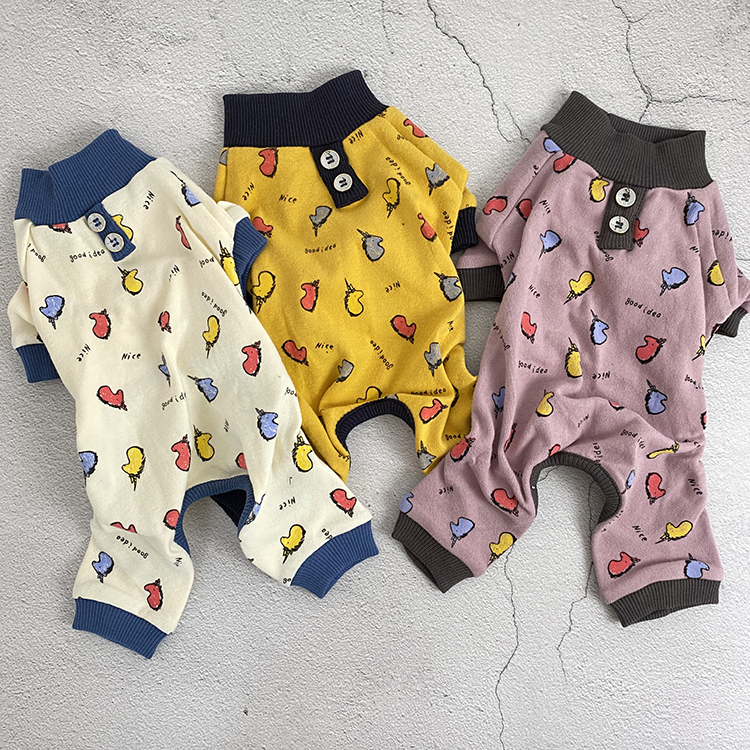 Pug fighting four-legged clothes cartoon pure cotton dog