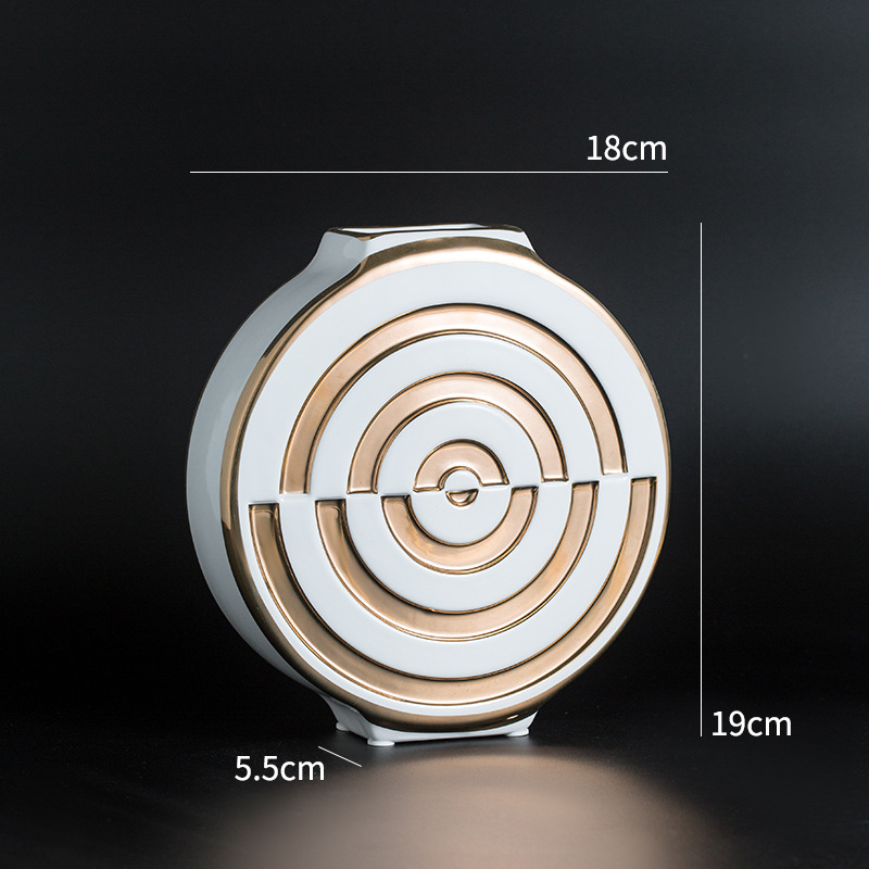Light luxury gilt edged porcelain vases living room vase accessories Gold - Shop at LoveMi