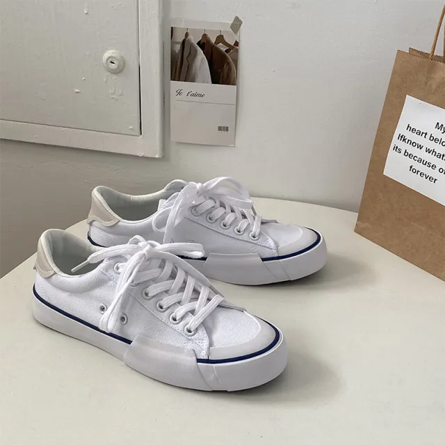 Korean style splicing sneakers White - Shop at LoveMi