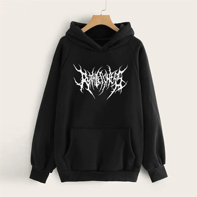 Graffiti lightning letter print hoodie