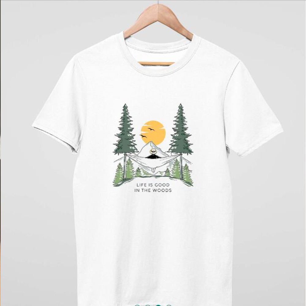 Life Is Good In The Woods Women's Print Short Sleeve