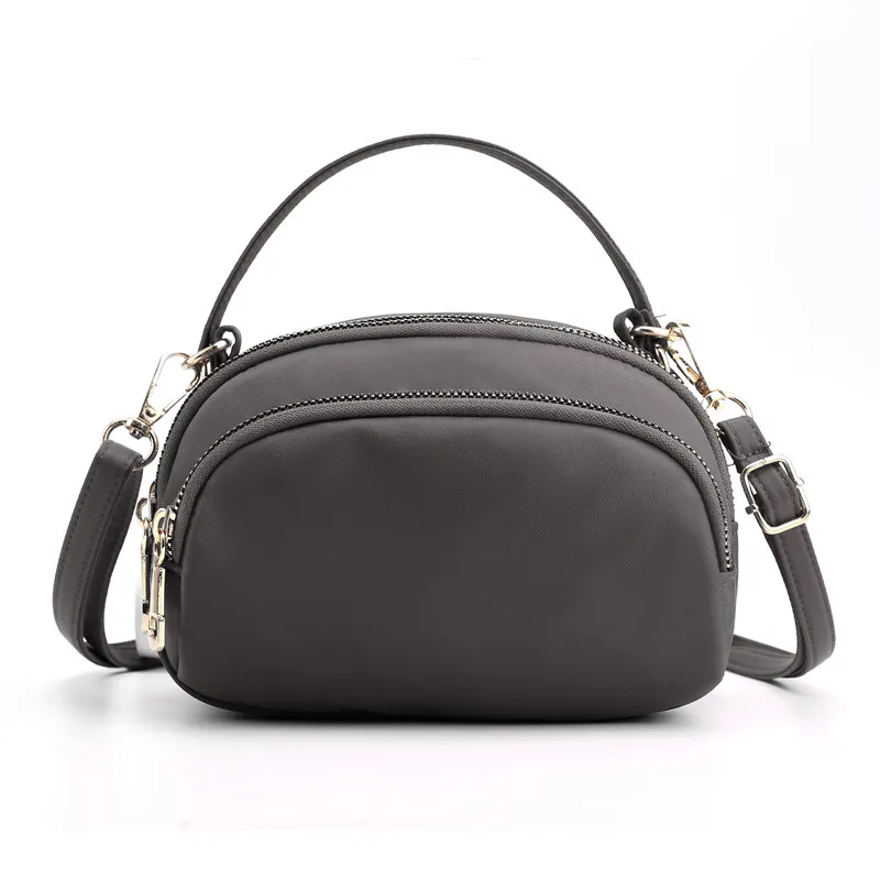 Mini women's one-shoulder canvas bag - Grey