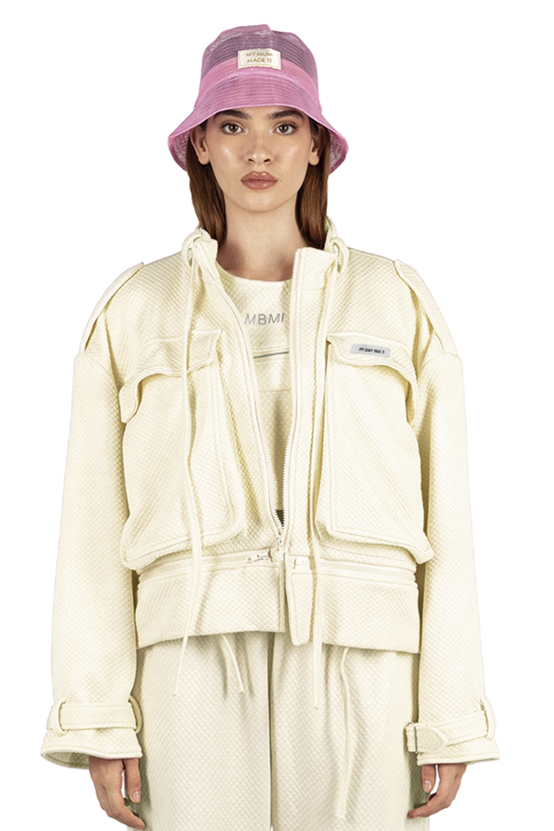 Fashionable design loose zipper short jacket