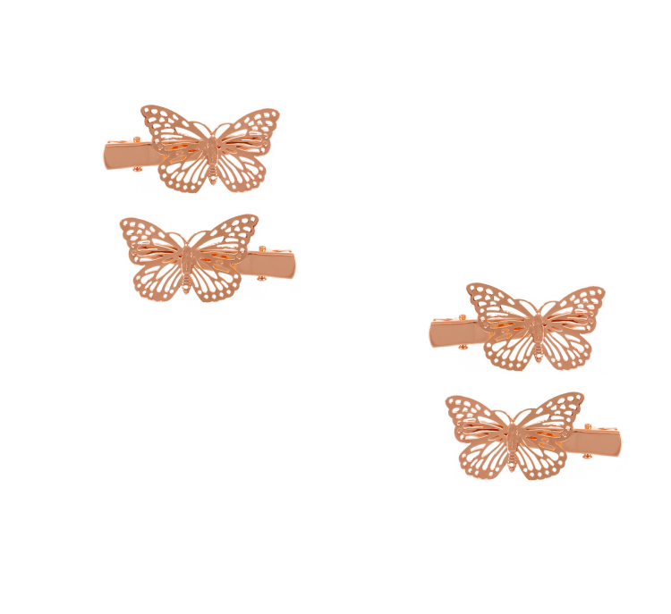Creative new butterfly paired hairpin three dimensional Rose Gold - Shop at LoveMi