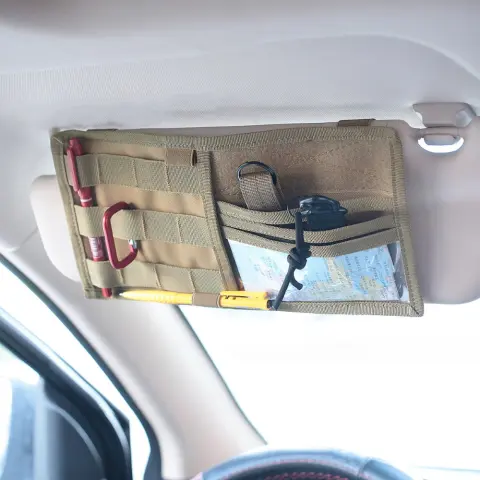 Car Sunshade Tactical Storage Bag Visor Panel Holder Car
