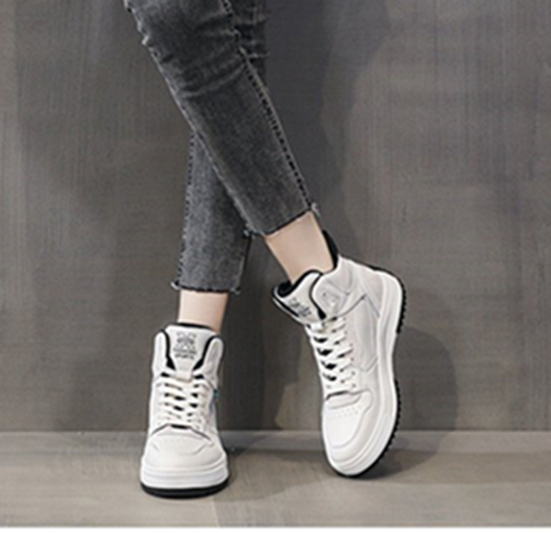 High-top white shoes women's new casual platform shoes