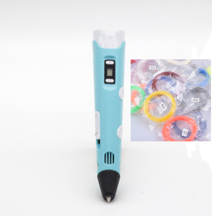 3D print pen 3D pen two generation graffiti 3D stereoscopic paintbrush children puzzle painting toys Bule+Consumables US