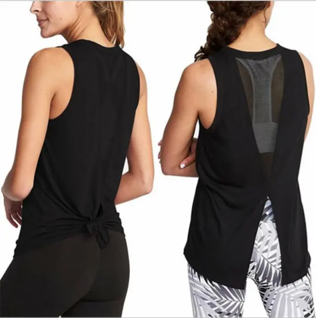 Sports fitness yoga vest basic sleeveless thin blouse Black - Shop at LoveMi