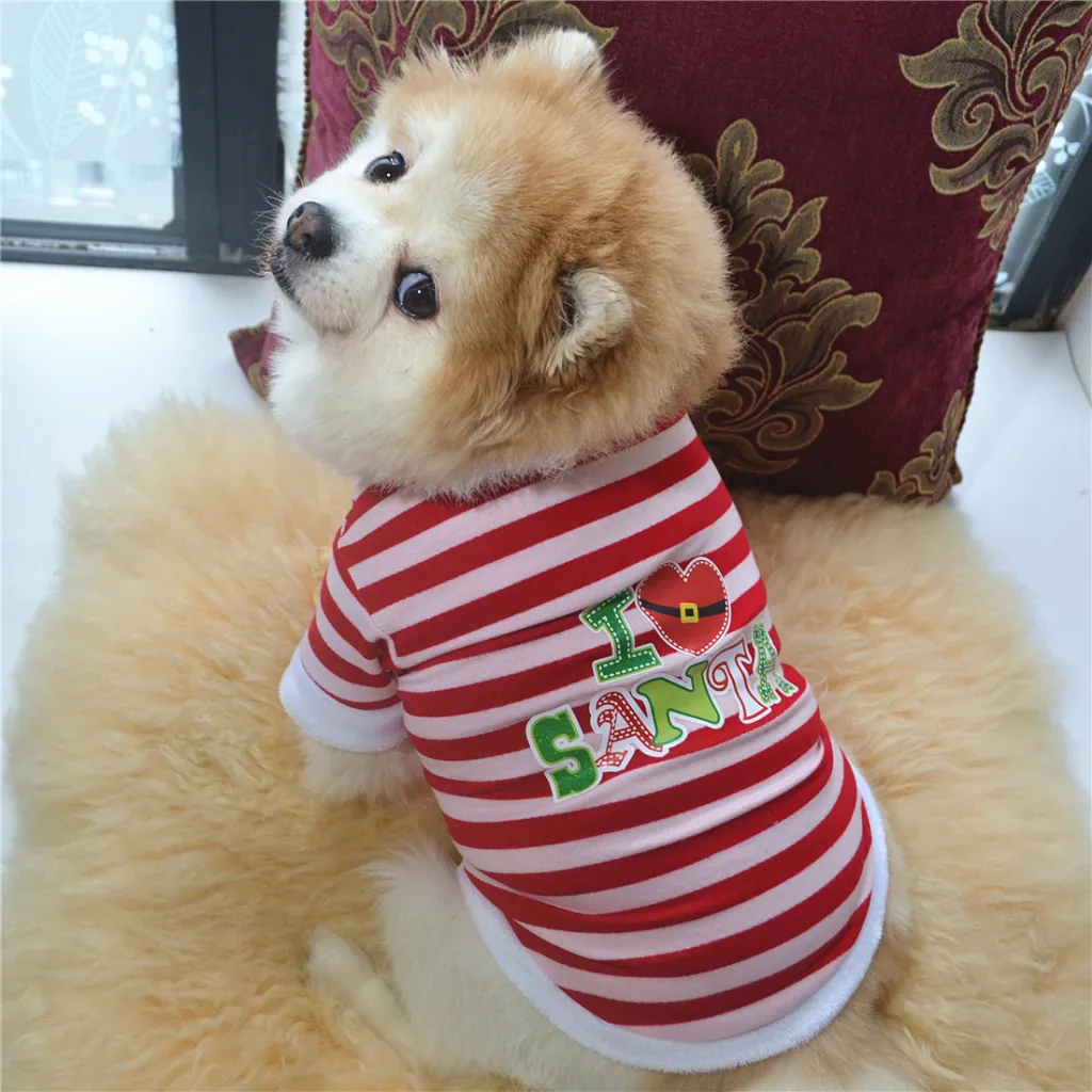 Christmas new dog clothes - Red Bar