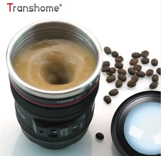 Transhome Creative Self Stirring Mug Camera Lens Mugs 300ml