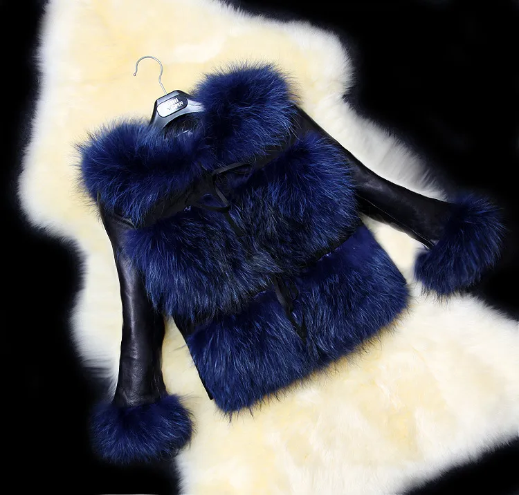 Faux fur coat - Blue