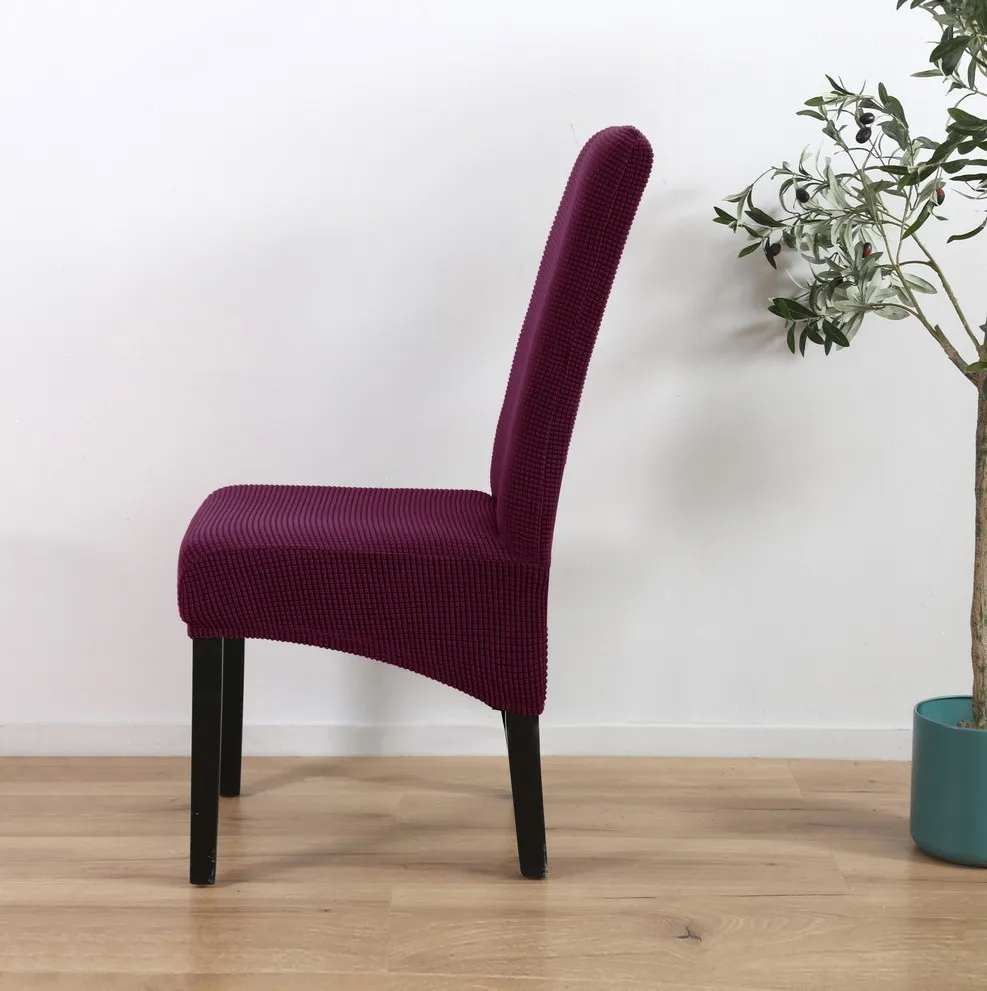 Large slanting knit padded chair cover - Purple