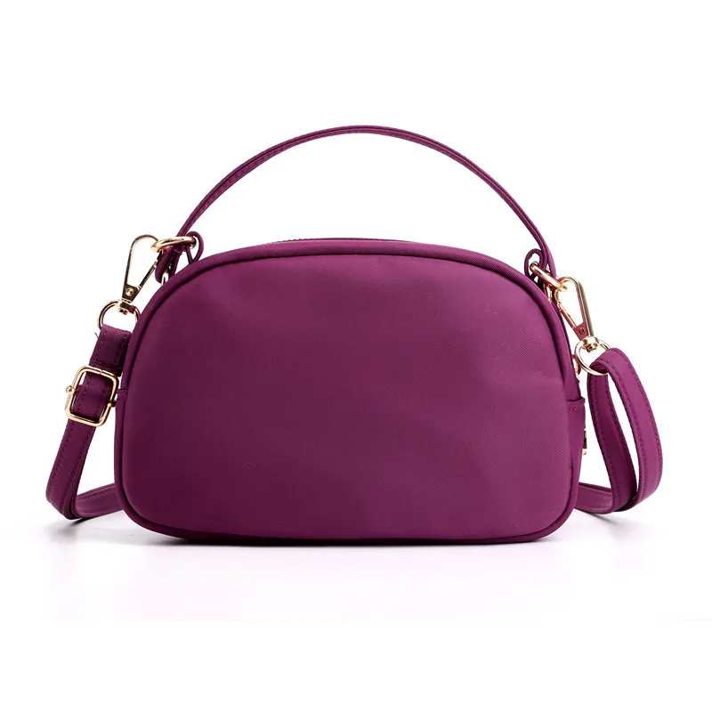 Mini women's one-shoulder canvas bag - Purple