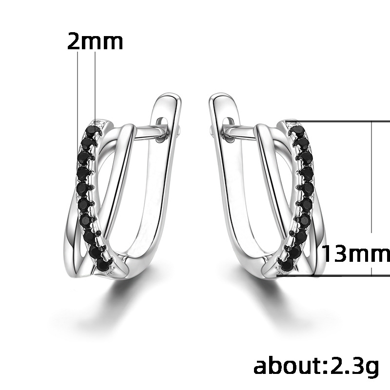 Simple earrings Fashion micro inlaid zircon earrings