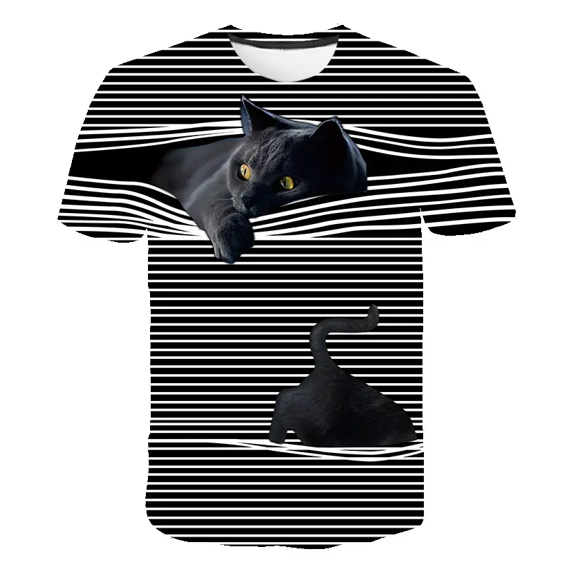 Printed round neck short sleeve T-shirt