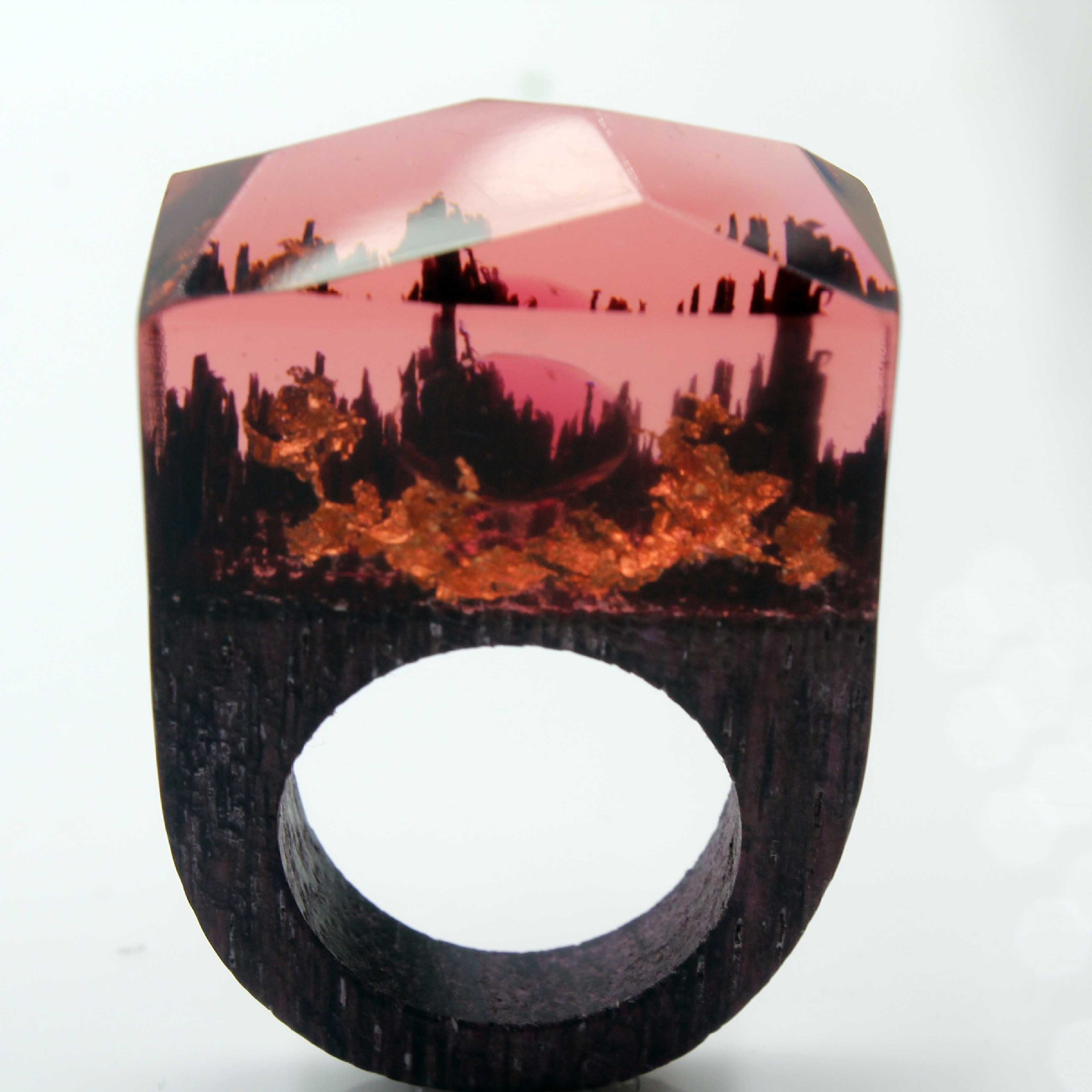 Gold Mine Diamond' Micro-view Creative Log Ring Couple Ring