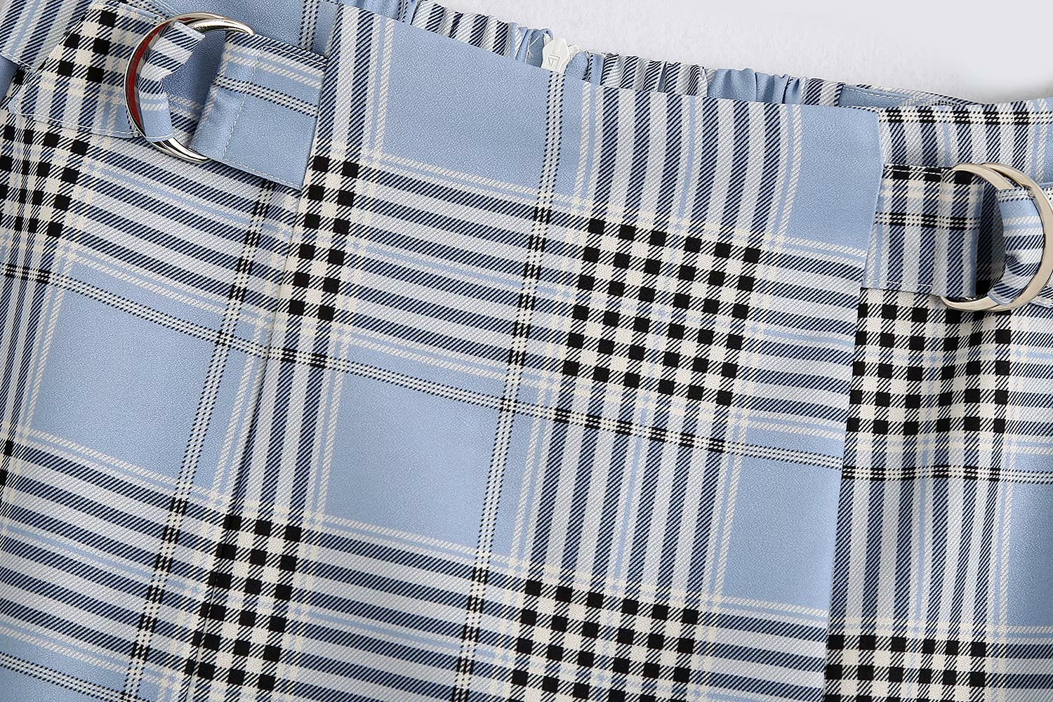 High waist slim check plaid all-match culottes