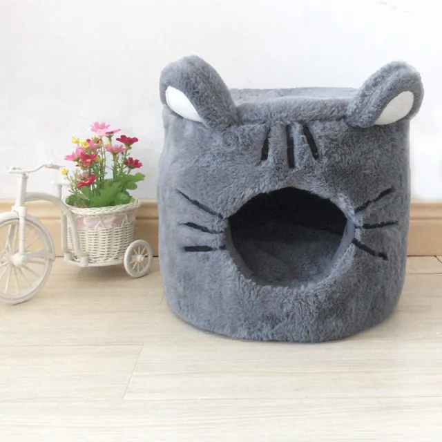 Warm semi closed round pet nest Grey - Shop at LoveMi