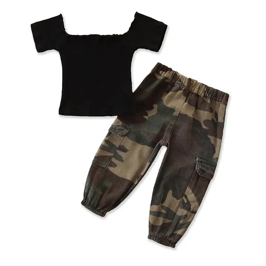 Girls camouflage overalls suit