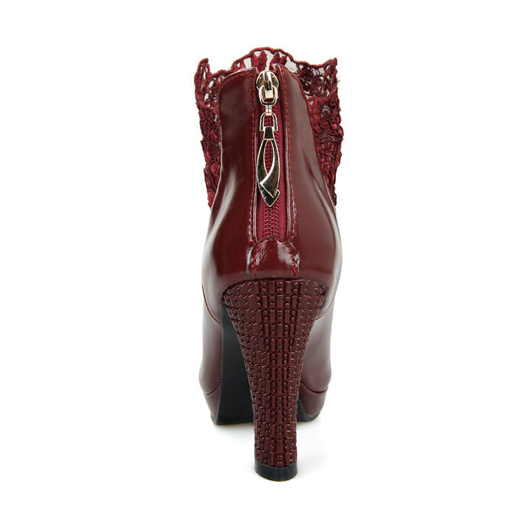 Platform high heel thick lace shoes