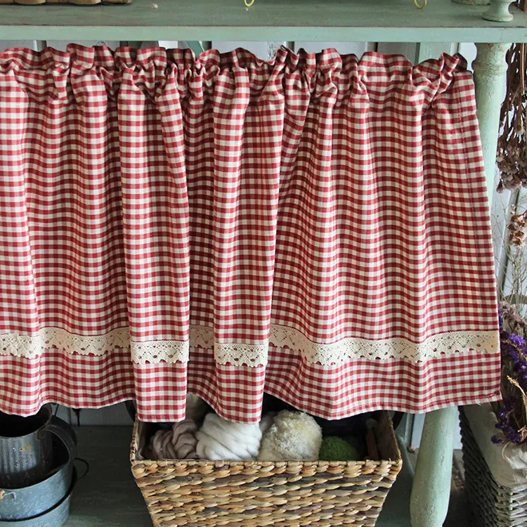 Tanabe Fabric Kitchen and Bathroom Curtains in Time Lattice