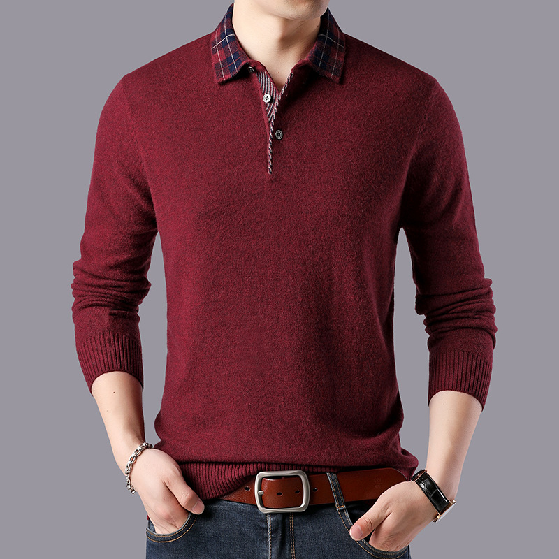Autumn and winter men's wool sweater long sleeve