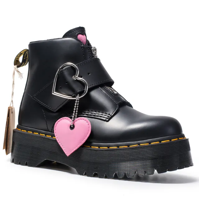Peach heart fashion boots women zipper ankle boots Black - Shop at LoveMi