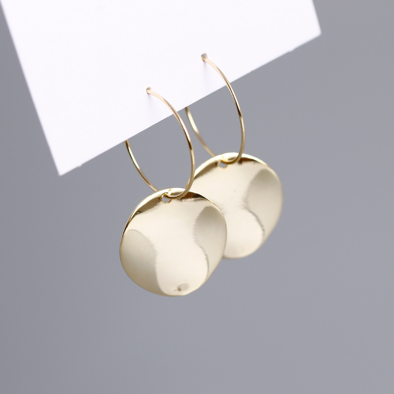 Round irregular wave surface s925 sterling silver earrings