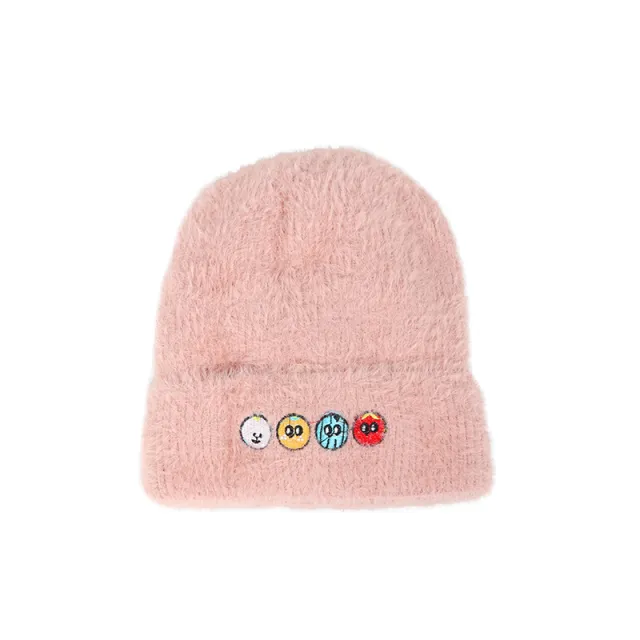 Warm and velvet pointy knitted hat Pink - Shop at LoveMi