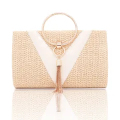 Retro dinner bag European and American clutch - Yellow - View 1